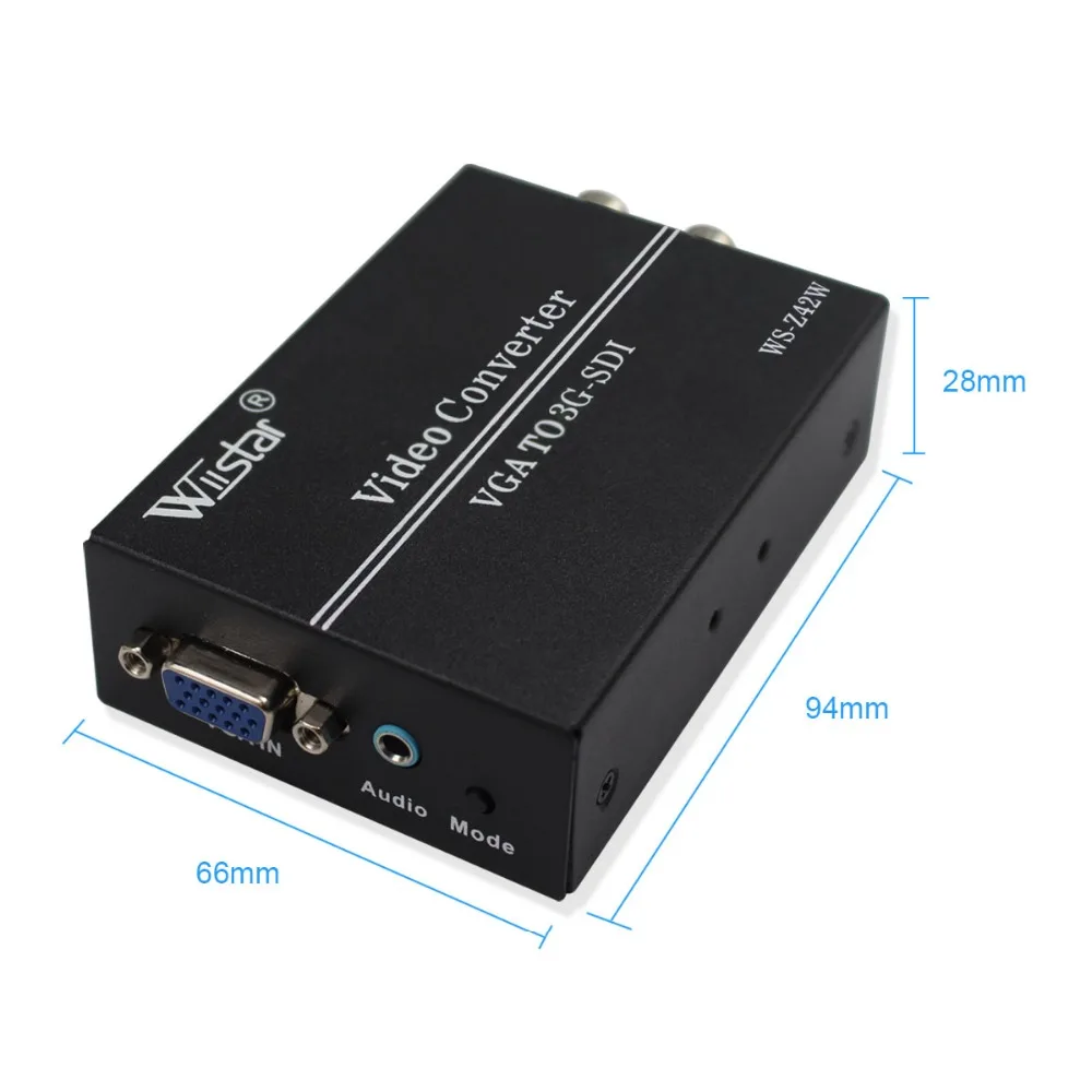 Wiistar VGA to SDI Converter VGA to BNC Audio Video Adapter SD HD 3G-SDI for CCTV PC