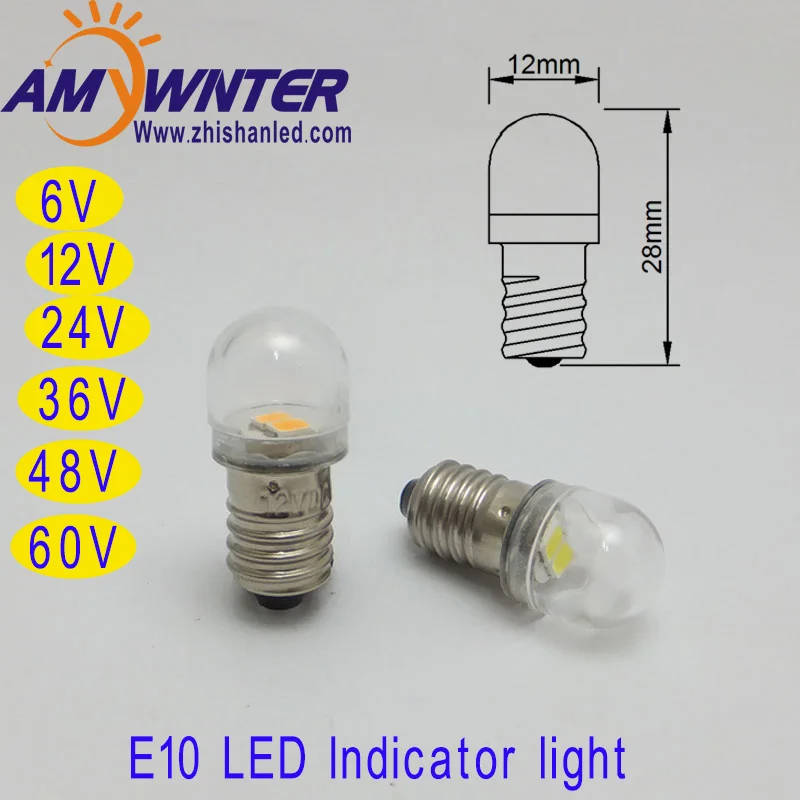 60V New Arrival T4W LED Indicator BA9S E10 Led Bulbs 12V White Car 6V LED 2835 SMD Light Sourse 24V 48V H6W H21W AMYWNTER