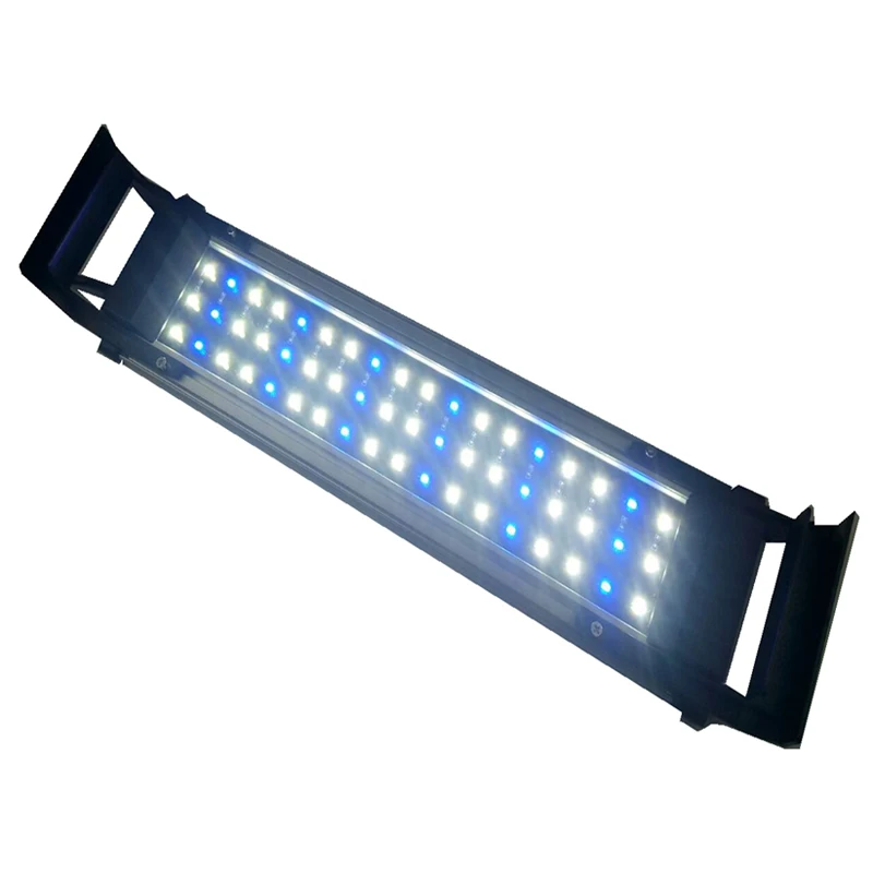 30-50cm Adjust Freely Extendable Brackets 36 White and 18 Blue LEDs Fit 11W Aquarium LED Lighting Fish Tank Light Lamp decro