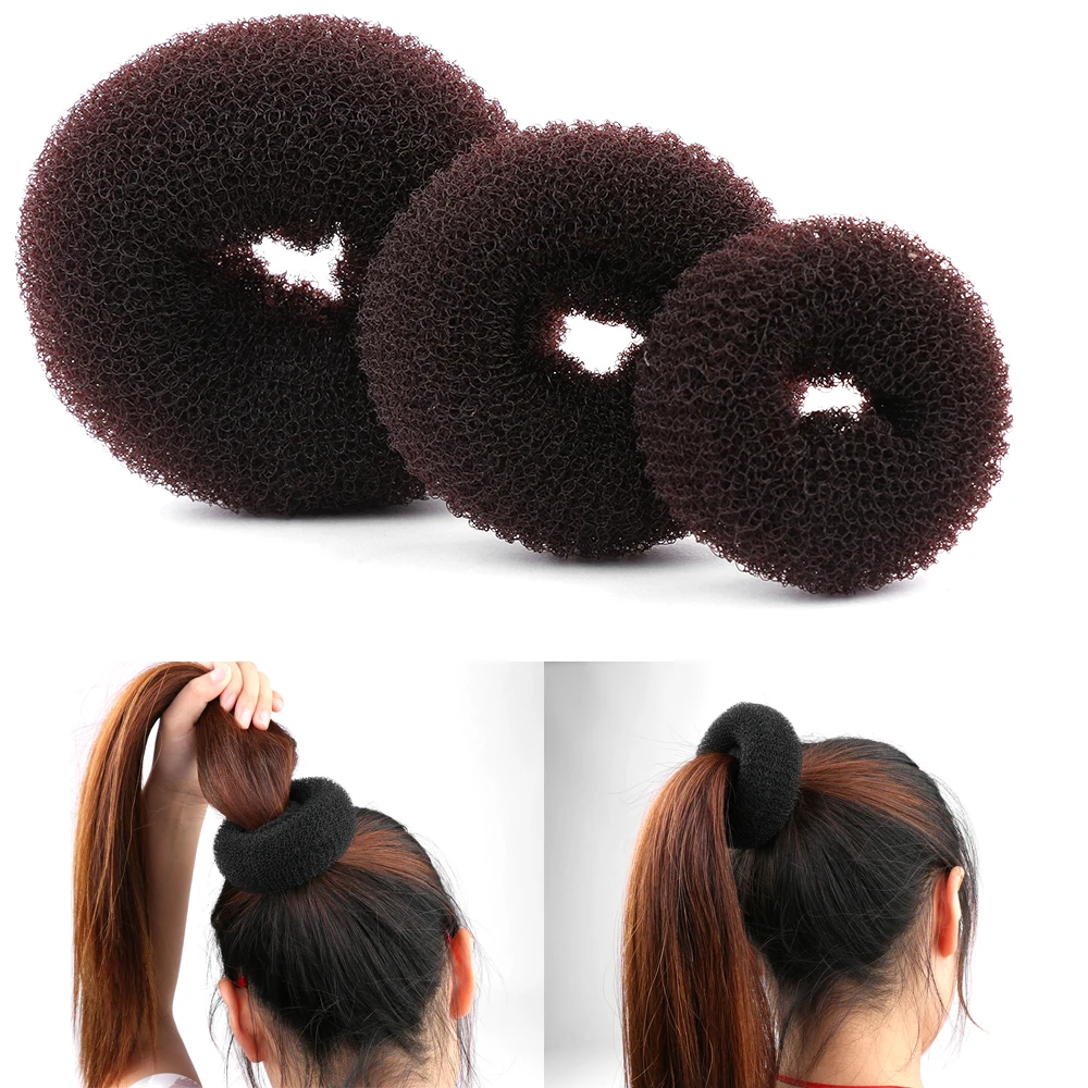 1PC Donuts Circle Hair Rope Hair Accessories Styling Tool Ponytail Holder Elastic Hair Bands Hair Ties For Women Girl Headwear