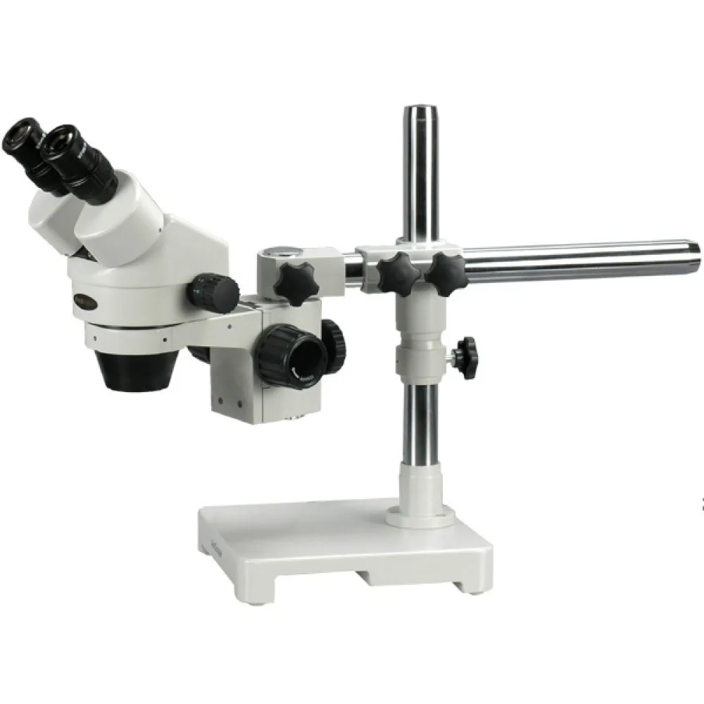 Stereo Zoom Microscope--AmScope Supplies 7X-45X Stereo Zoom Microscope with Single Arm Boom Stand