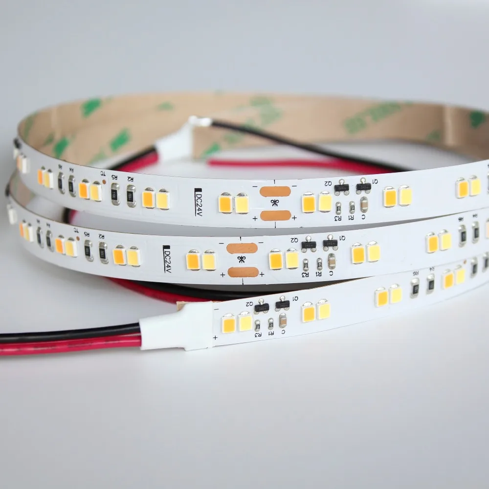 Dim to warm, CCT get warmer when brightness going down, 2835 Strips light, 5m a roll/ a lot, 120pcs 2835 smd led /M, DC 24V,