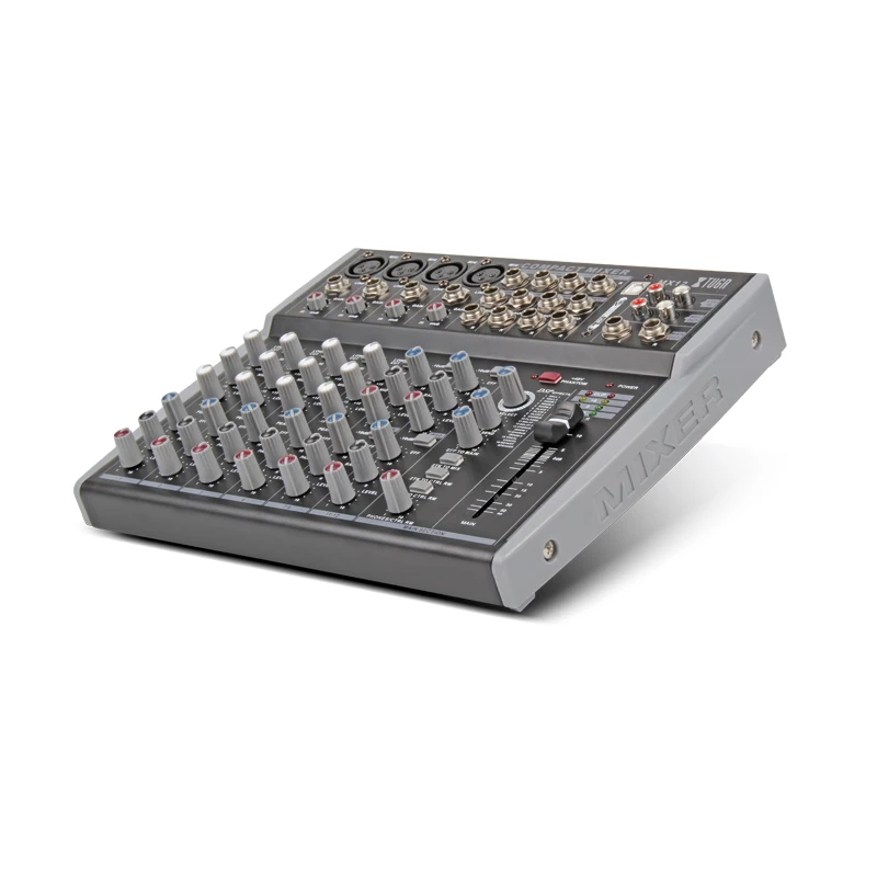 XTUGA 12 Canali Audio Mixer DJ Mixer Mixing Console con USB XLR LINEA di Ingresso 48V Alimentazione Phantom per La Registrazione DJ Della Fase