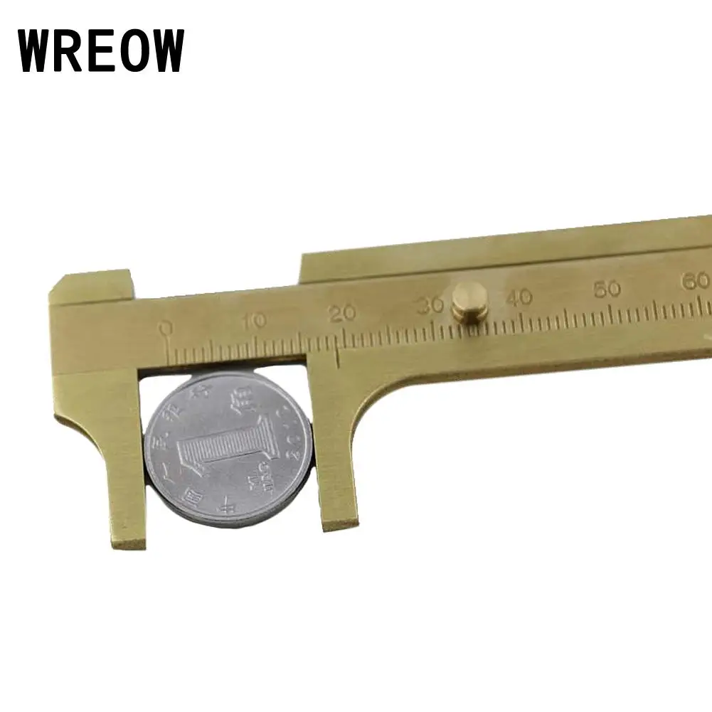 Mini 80mm Brass Handy Sliding Gauge Vernier Caliper Brass Pocket Ruler Jewelry Pocket Measurement jewelers instrument Tool