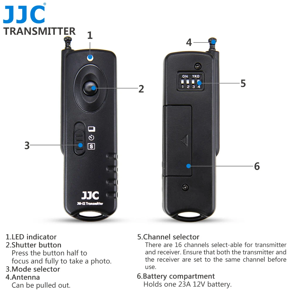 JJC Wireless Remote Control for Canon EOS 60D 70D 77D 80D 90D EOS R8 R5 Mark II R R6 RP M5 M6 Mark II with Sub Mini Connection