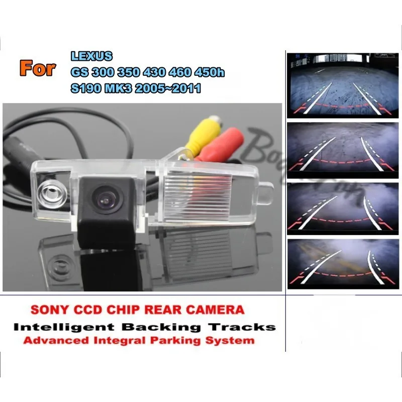 For LEXUS GS 300 350 430 460 450h S190 MK3 2005~2011 Smart Tracks Camera HD CCD Intelligent Dynamic Tragectory Rear View Camera