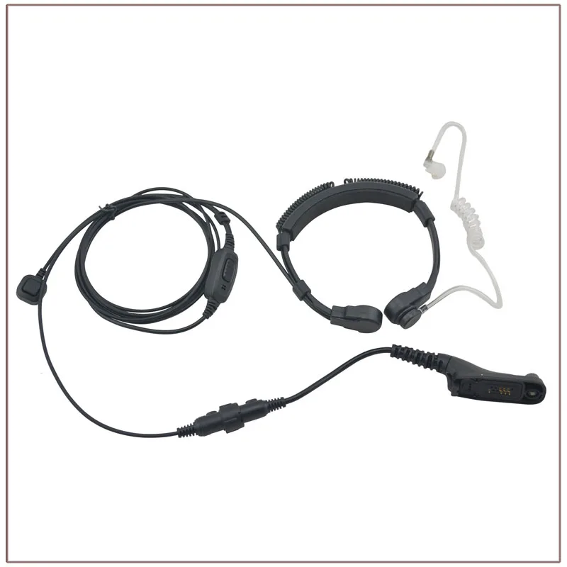 Medium-duty Throat Mic with PTT & Finger PTT (Double PTT) for Motorola APX6000 DP4801 DP3600 XPR6500 MTP6550 DGP6150 XIR P8200