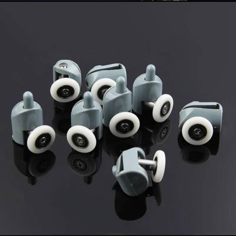 8pcs/set 23/25mm Pop Up Pulley Wheels Brass Zinc Alloy Bearing Hardware  Sliding Door Roller Shower Room Cabin Accessories