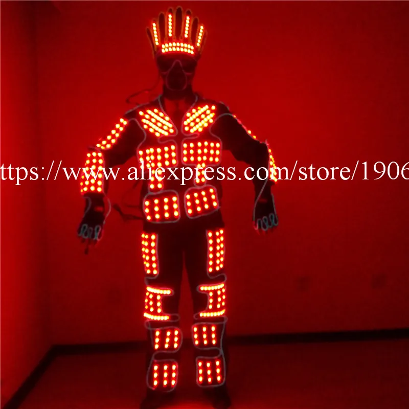 EL wire light clothing colorful led luminous robot RGB bright clothes stage performance dance wear party dress clothes