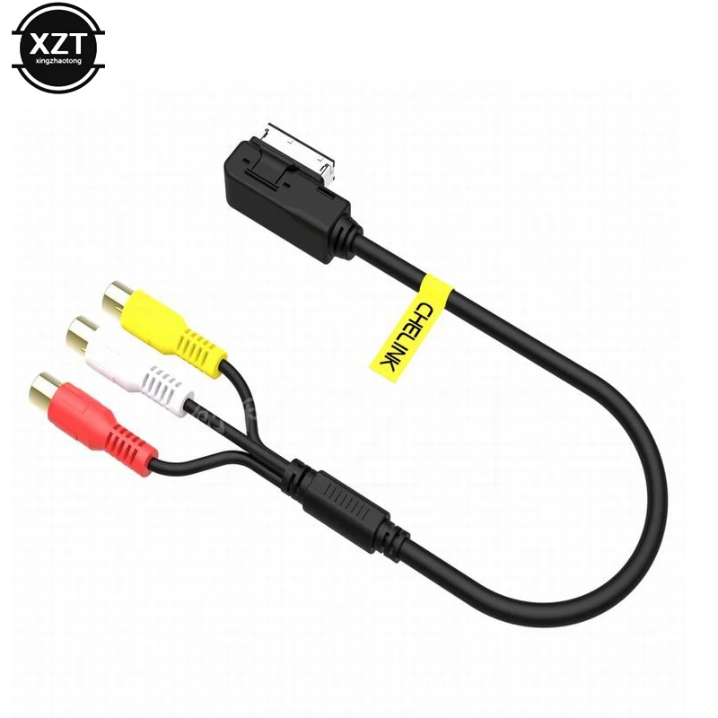 Adaptador de Cable auxiliar para coche, accesorio para VW, Audi AMI, A3, A4, A6, A7, A8, Q5, Q7, R8, AMI, MMI, RCA, 3RCA, DVD, vídeo, Audio, gran oferta, 1 unidad