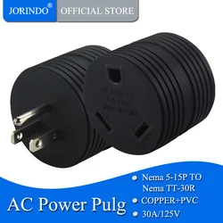 JORINDO [5-15P Male to TT-30R Female] Nema 5-15P to TT-30R  30Amp RV AC Adapter,15A Male to 30A Female RV Camper Power Adapter