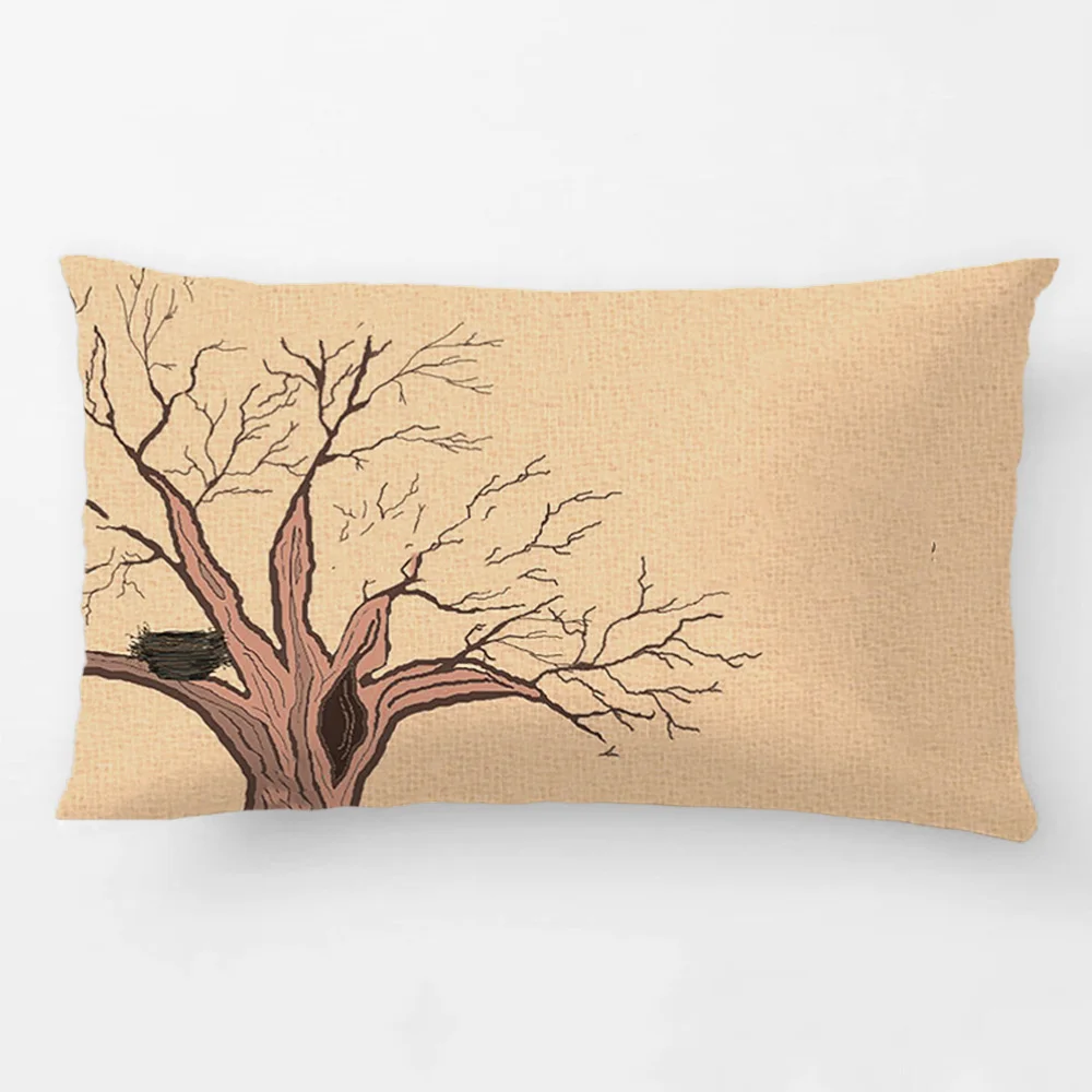 Blue Birds In A Tree Throw Pillow Case Decorative Cushion Cover Pillowcase Customize Gift High-quality By LVSURE For Sofa Seat