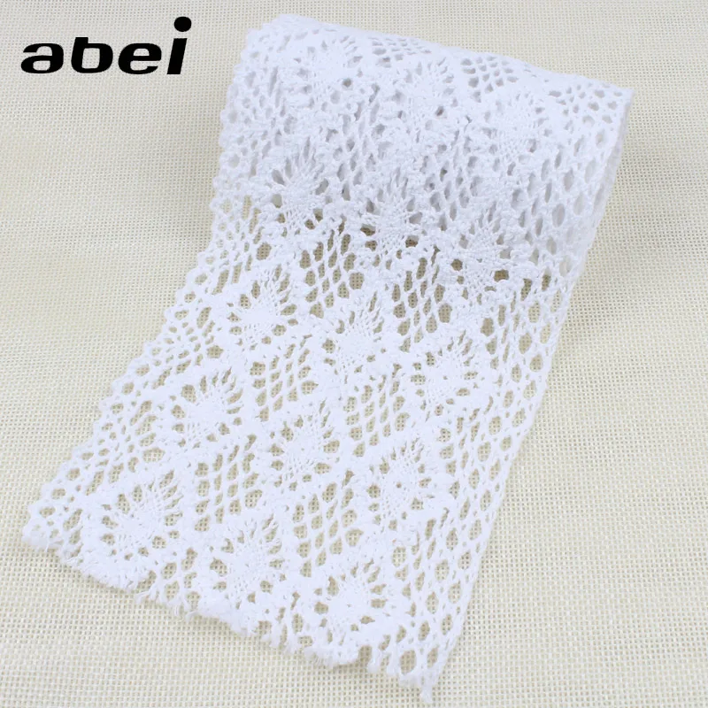 1Yard 11cm Width White Black Beige Cotton Lace Ribbon Sewing Accessories Cotton Fabric Trims Material Curtain Home Texile Edge