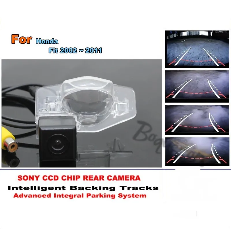 For Honda Fit 2002 ~ 2011 Car Intelligent Parking Tracks Camera / HD Back up Reverse Camera / Rear View Camera