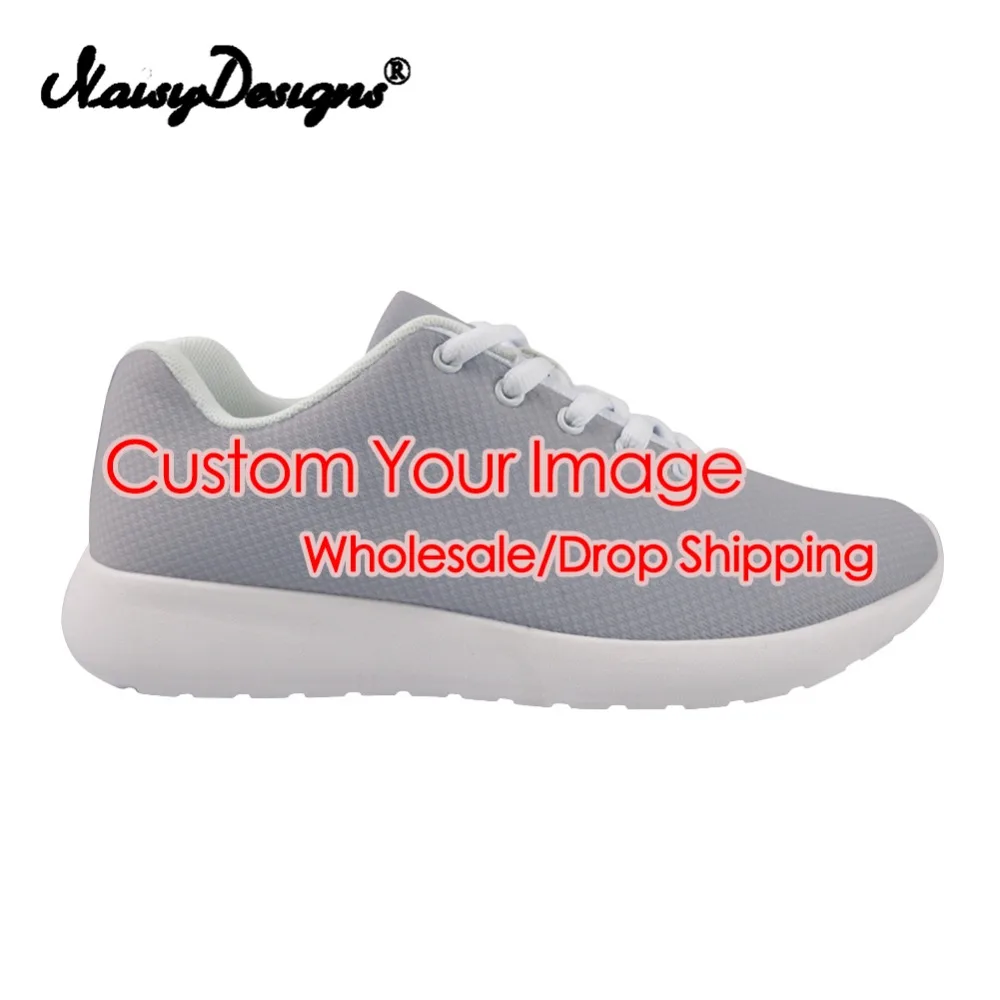 Noisydesigns 3D Custom your Image Men Running Shoes Lace-up Casual Shoes Custom Male Sports Outdoor Women Walking Sneakers Shoes