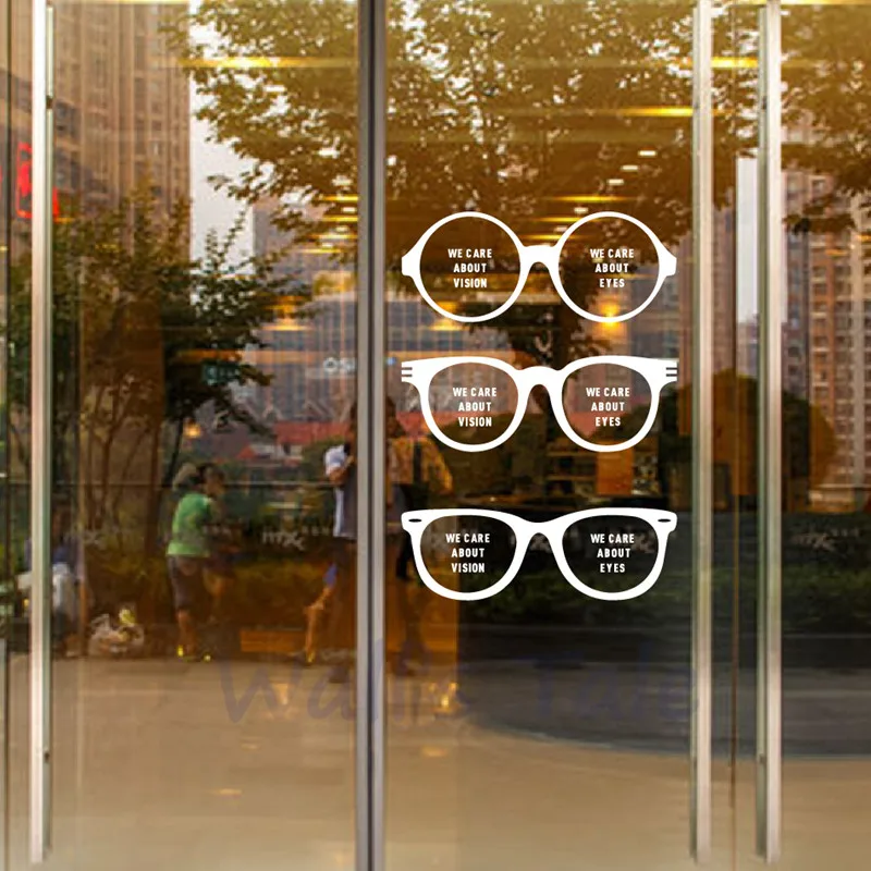 Glasses Optical Vinyl Wall Sticker Eye Care Store Decal Optical Shop Posters Removable Art Decals Decor Mural Sticker