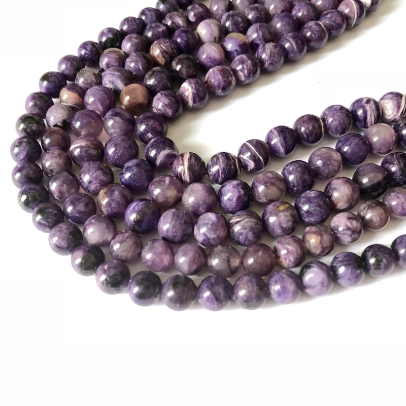 Natural Charoite Beads 6mm 7mm 8mm round Semi-precious Gem stone beads,for jewelry accessories.One 15.5