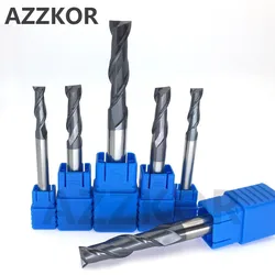 AZZKOR Allungamento Rivestimento In Lega di Acciaio Al Tungsteno Strumento 100L Hrc50 2F Viso Mulino Frese Top Commercio All'ingrosso Carburo di CNC Fresa