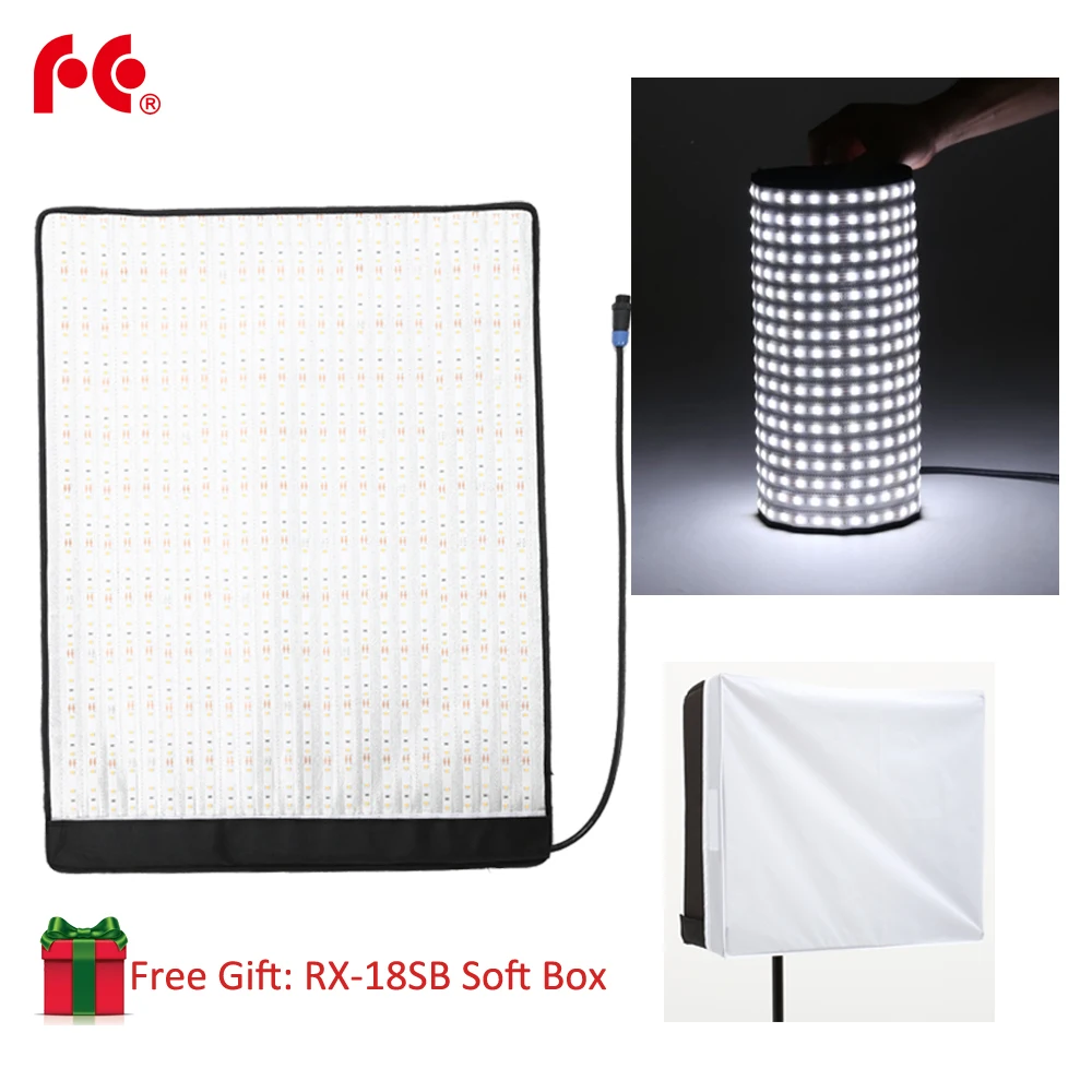 

RX-18T Slim Fill-in LED Video Light 62W 504pcs LEDs Foldable Rollable Roll-up 5600K LED Lamp Photography Lighting