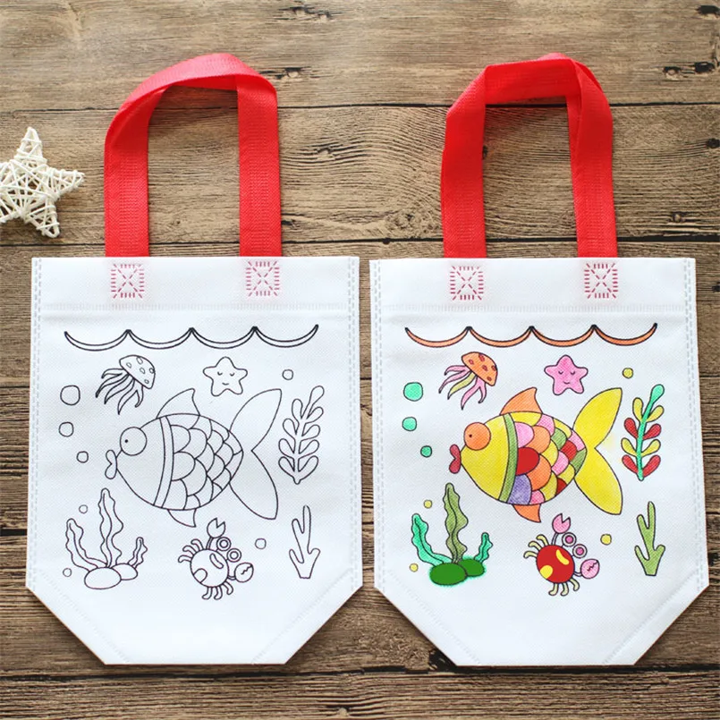 Bolsa de grafiti para niños, puzles de pintura hechos a mano, manualidades artísticas, relleno de Color, juguete de dibujo, bolsos de guardería, 20