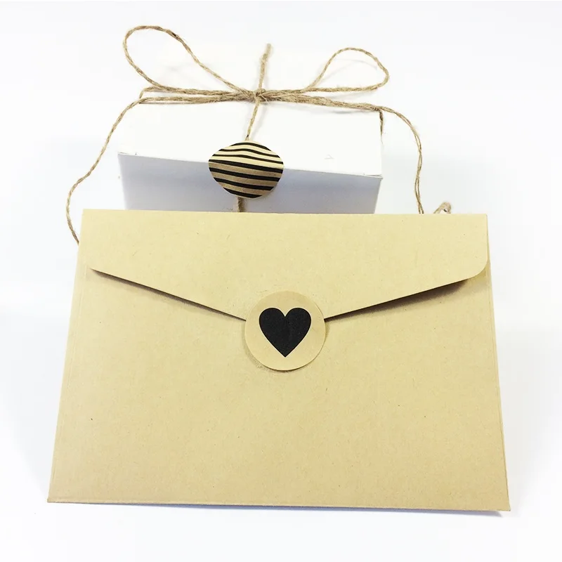 90pcs Vintage Fashion Heart+Dots+Twill  series Round Kraft paper  Sticker for Handmade Products Gift seal sticker label