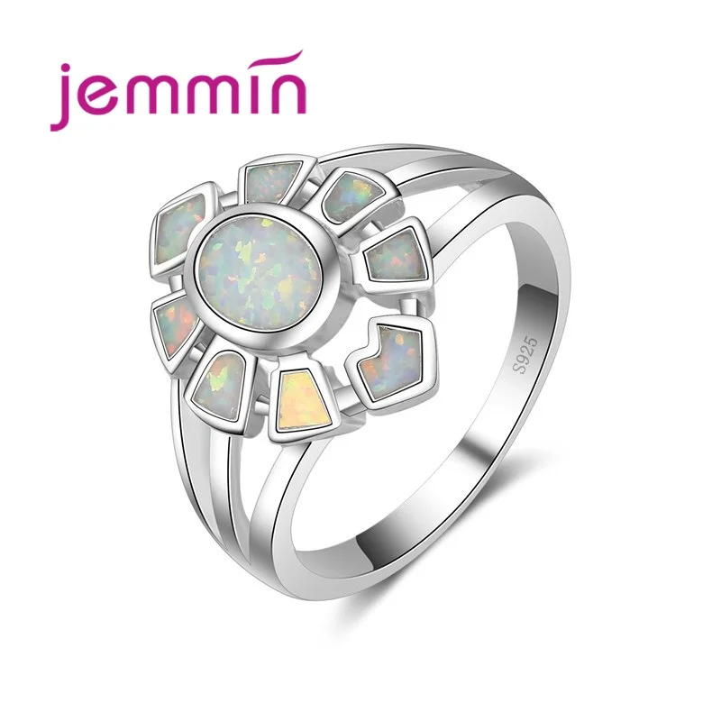 

Fine Jewelry Women Rings 925 Sterling Silver White Fire Opal Engagement Wedding Ring Female High Quality Anillos Bijoux