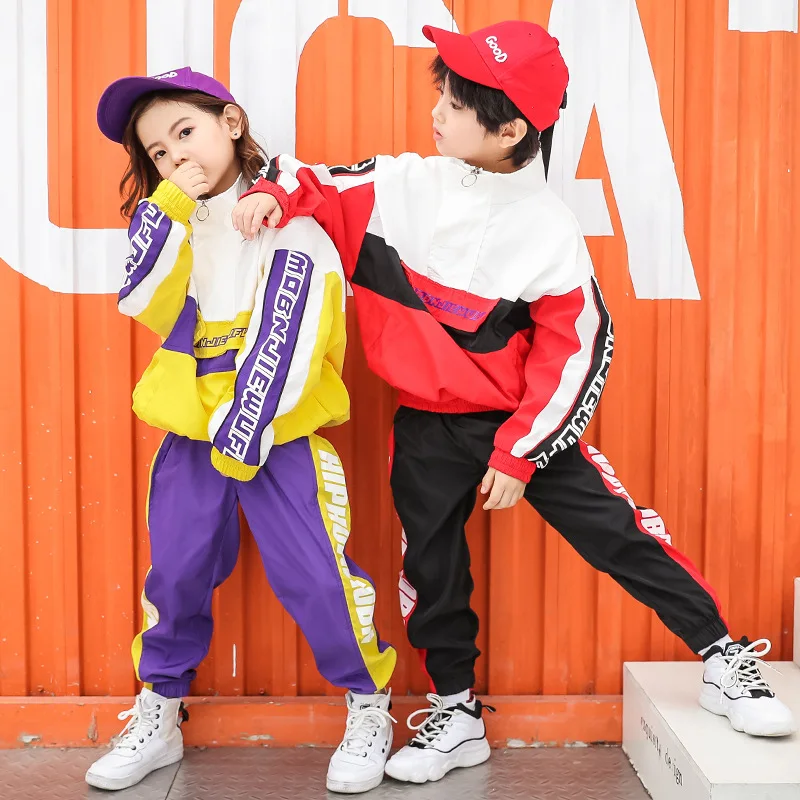 Fantasia moderna para dança, traje infantil para palco, roupa de dança hip hop