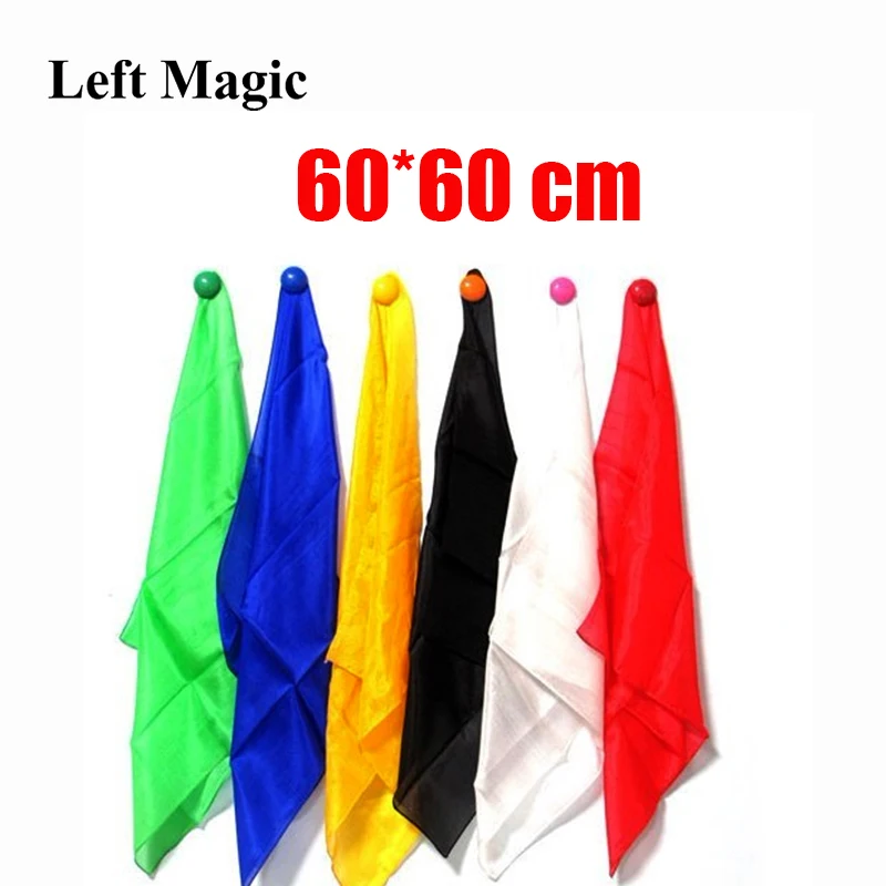 1 pcs Colorful Silk 60*60 cm Scarf Magic Tricks Learning & education Magic silk for close up magic prop  E3136