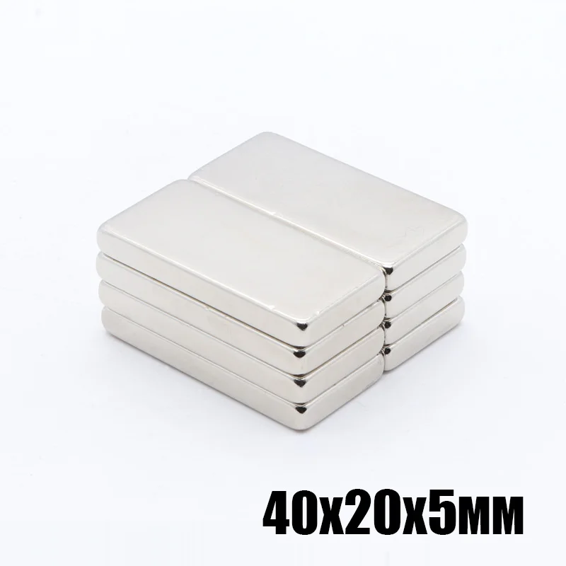 10pcs 40mm x 20mm x 5mm Super Strong Neodymium magnet Rare Earth N35 Magnet 40*20*5 Nickel magne 40x20x5 mm NEW magnet metal