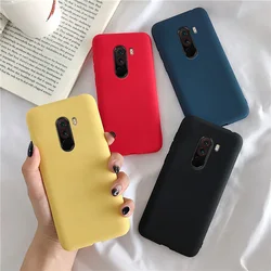 Matte Silikon Fall Auf Für Xiaomi Mi Pocophone F1 Candy Farbe Weichen Tpu Rückseitige Abdeckung Fundas Coque Fällen Für Xiaomi poco F1 Poko