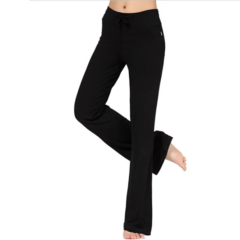 Multicolor Women Sports Pants Latin Dance Trousers High Waist Stretch Women Modal Wide Leg Pants Loose Long Trousers