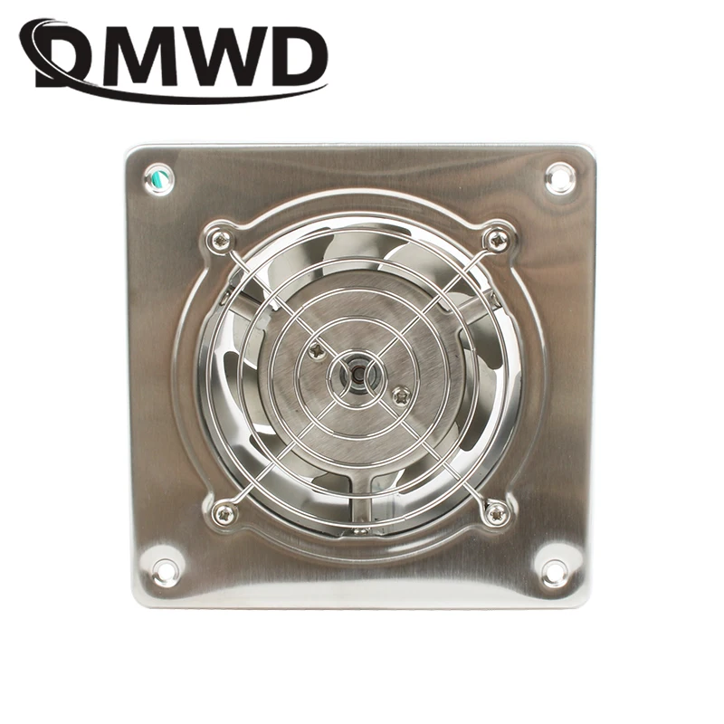 DMWD Stainless Steel 4 Inch Exhaust Fan 4\'\' Toilet Kitchen Bathroom Hanging Wall Window Duct Fan Air Ventilator Extractor Blower