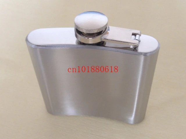 Free Shipping 5oz Stainless Steel Liquor wine Mini Flask with Hinged Screw-On Cap,50pcs/lot