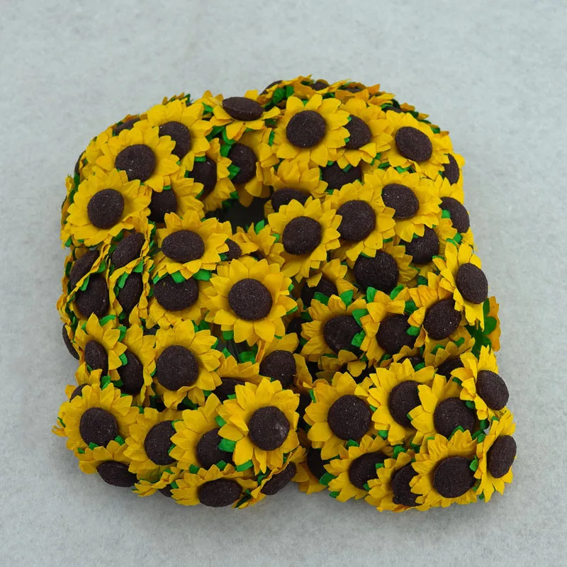 

10PC Sunflower Flower Candy Box Decoration Small Sun 3 CM Yellow Sunflower Paper Flower