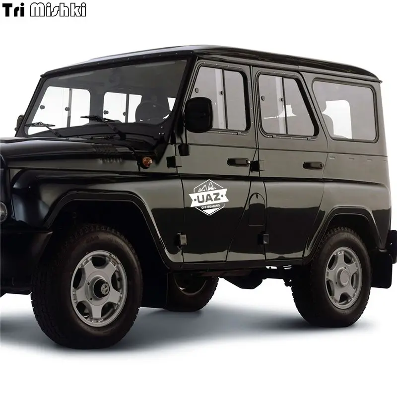 Tri Mishki HZX135# 15*16.7cm car sticker for uaz hunter 4x4 off road auto car stickers