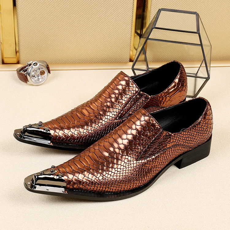 Shining Leather Men Dress Shoes Formal Business Shoes Wedding Dresses Shoes Extermly Pointed Toe Flat Shoes