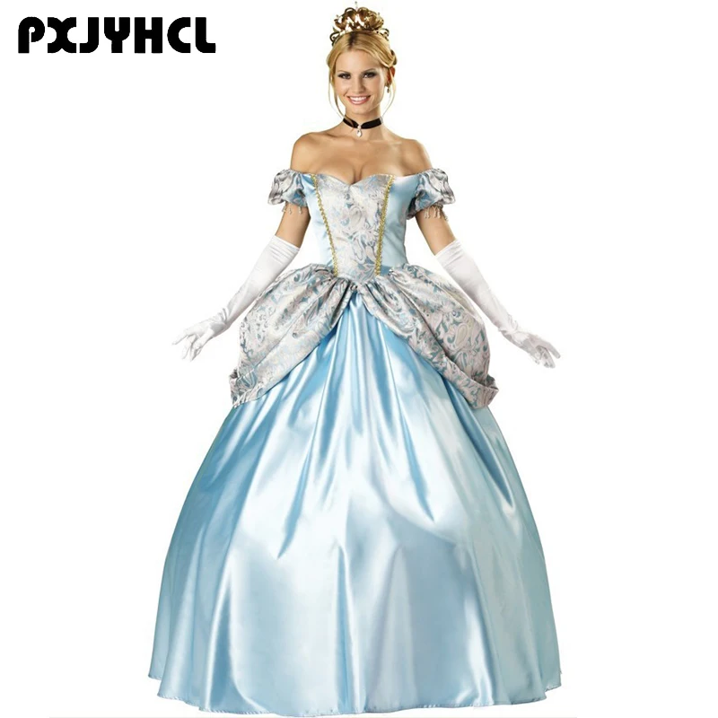 

Halloween Sissi Princess Cosplay Costume For Women Adult Sexy Fairy Tale Palace Long Dress Fantasia Party Performance Clothes