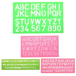 XRHYY Assorted Colors Plastic Letter and Alphabet Stencil Sets Drawing Template Plastic Lettering Guide Set