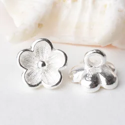 solid 990 Sterling Silver flower pendant charm,  spacer bead charms for necklace & pendant jewelry