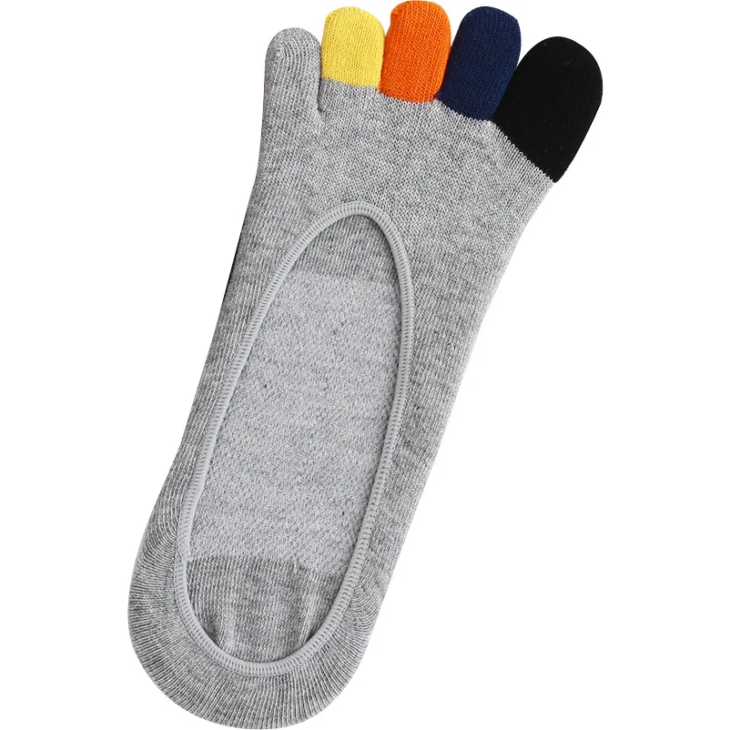 

3 Pairs Men's Invisible Five Finger Socks Mesh Leisure Colorful 5 Toe Socks Cotton No Show Socks Non Slip Men Comfortable