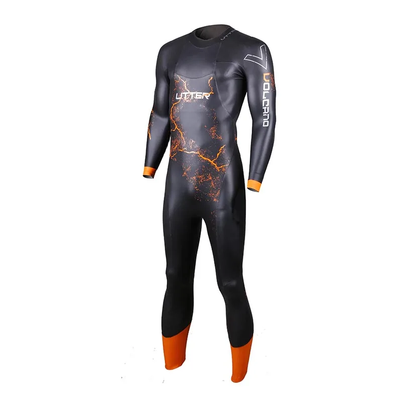 UTTER Volcano Men SCS Triathlon Suit 5MM Yamamoto Neoprene Swimsuit Long Sleeve Surfing Wetsuit Swimming Suits for Swimwear