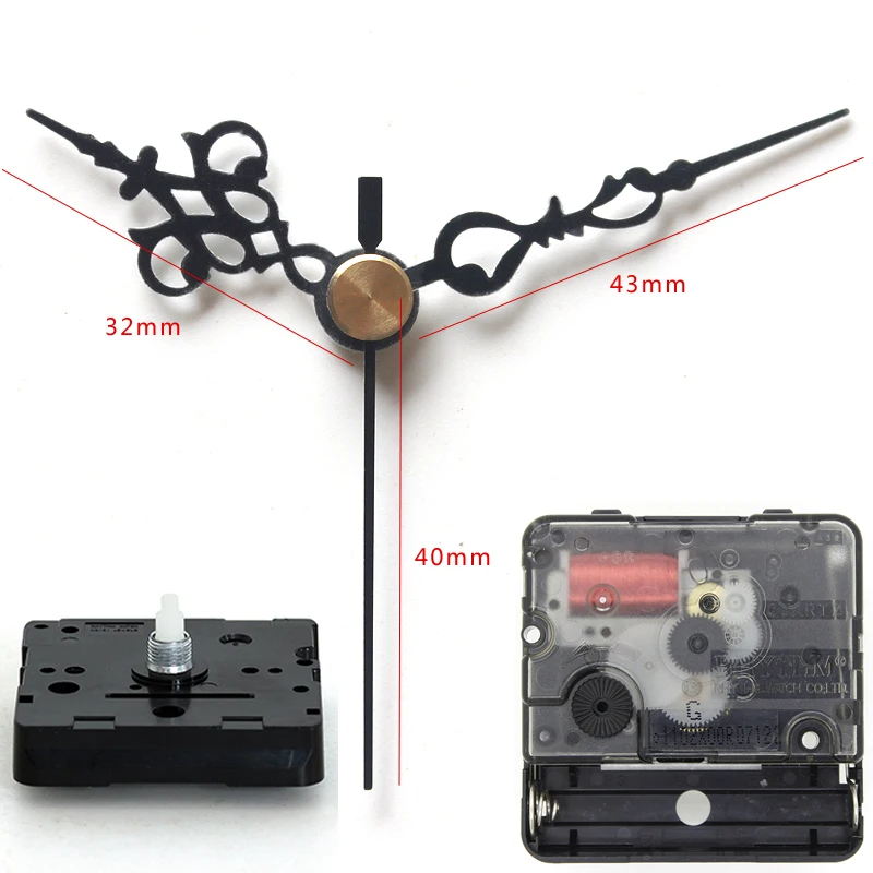 

R Plastic Quartz Clock Movement Silent Movement Sweep Mechanism With 61 Black Short Hands DIY Clock Accessory Kits