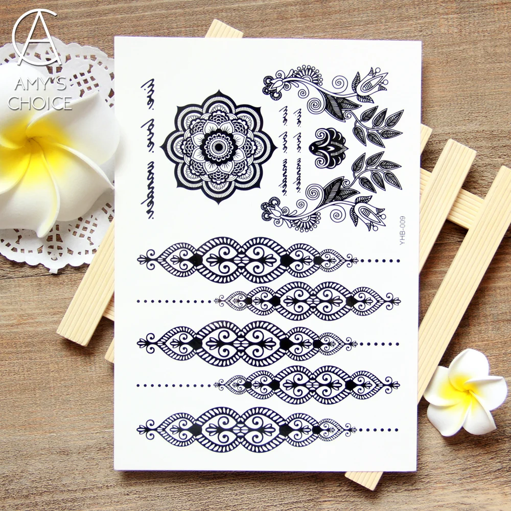 

Waterproof Temporary Tattoo Sticker sexy lotus mandala totem tattoo Water Transfer fake tattoo flash tattoo for girl women