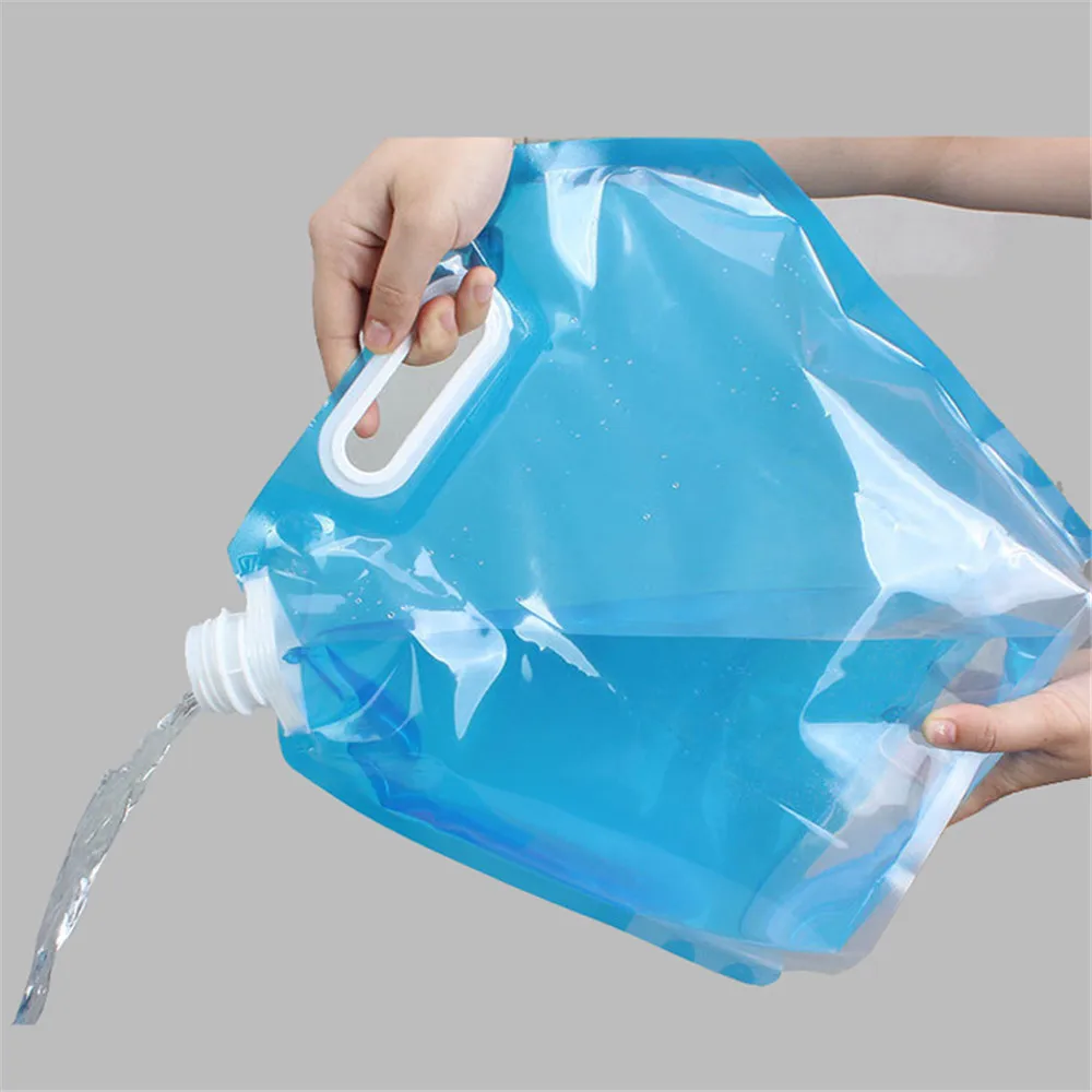 10L 5L Folding Plastic Water Bag Foldable Hydrator Car Outdoor Camping Hiking Picnic BBQ Survival Water Soft Carrier Container