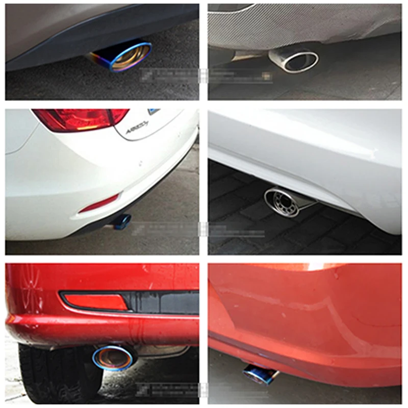 Universal Chrome Stainless Steel Car Exhaust Muffler Tip pipe For Mazda Nissan Ford Kia Chevrolet Hyundai Citroen Volkswagen