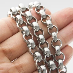 4/6/8/10mm Wide Chain Punk 316L Stainless Steel Silver Color Round O Chain Necklace Titanium steel Chain Necklace 18-40inch