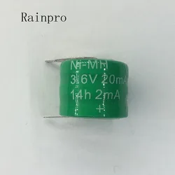 Rainpro 1 sztuk/partia 20mah 3.6v Ni-MH Ni MH baterie z pinami akumulator bateria telefonu guzik