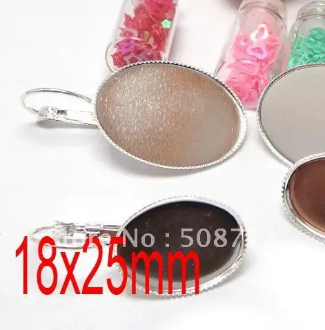 

Free shipping!!!silver plated, Earring Leverback , Cabochon Settings , earring blank , oval ,200 pieces,18x25mm