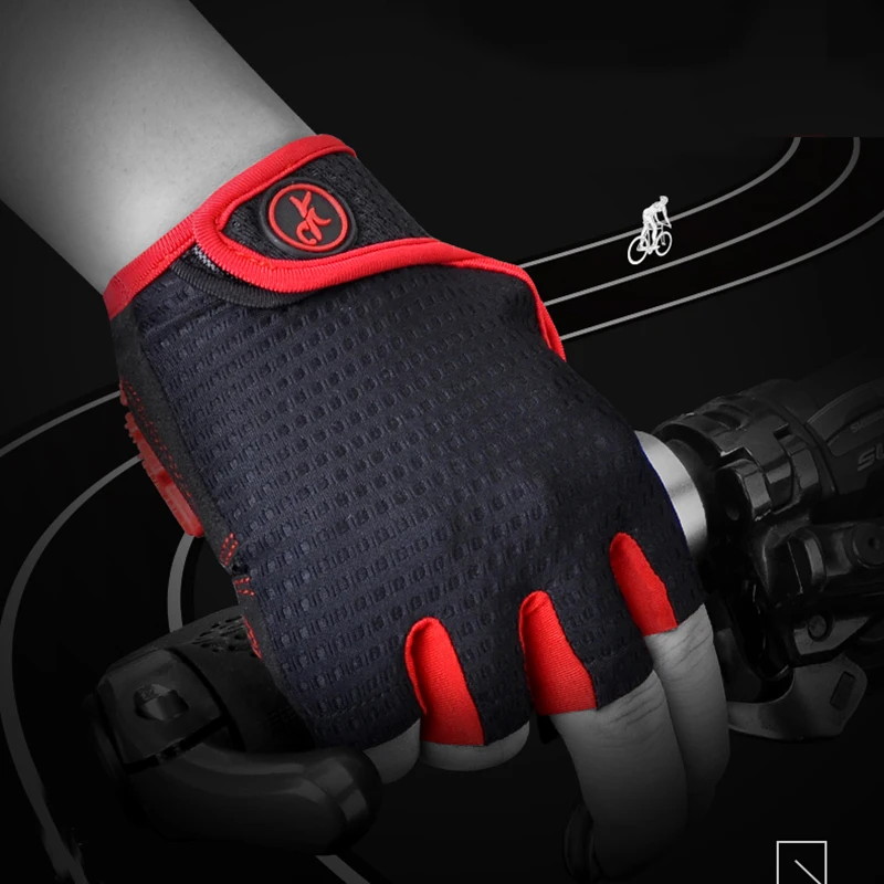 MOREOK-guantes transpirables de medio dedo para ciclismo, antideslizantes, a prueba de golpes, resistentes al desgaste, para verano, unisex