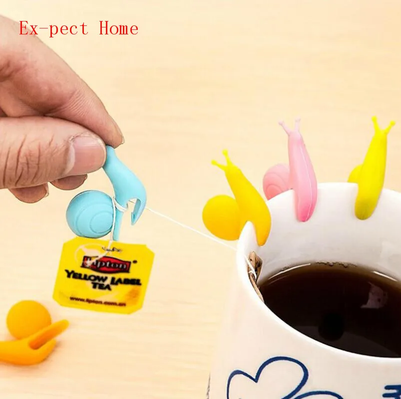 Cute Snail Shaped Silicone Tea Bag Holder Cup Mug Hanging Creative Tea Tools